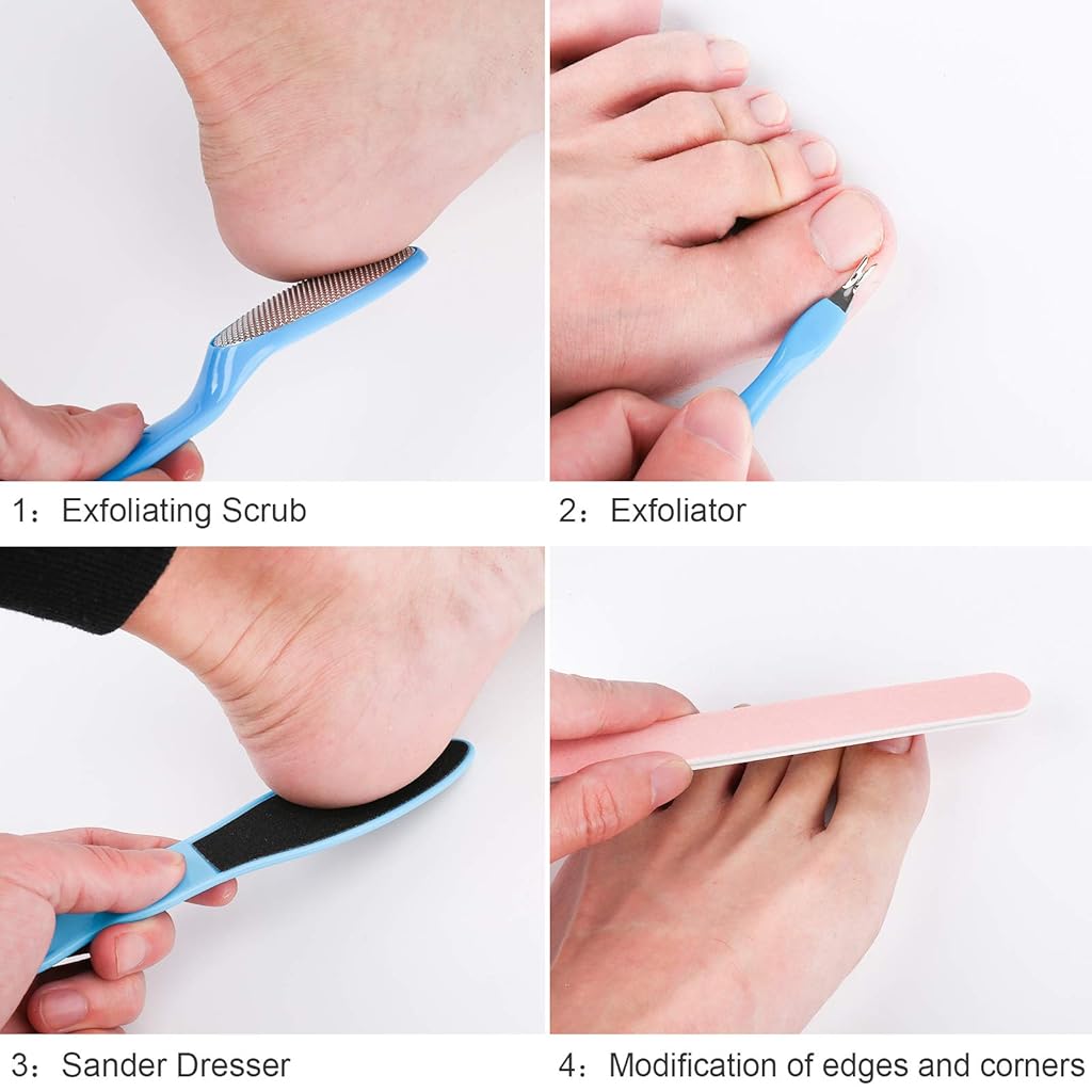 HANNEA Pedicure Tool Kit Ladies Portable Manicure Machine Foot Care 8 in 1 Professional Foot File Foot File Callus Remover Nail File Stainless Steel Foot File (Blue) HANNEA Pedicure Tool Kit Ladies Portable Manicure Machine Foot Care 8 in 1 Professional Foot File Foot File Callus Remover Nail File Stainless Steel Foot File (Blue)